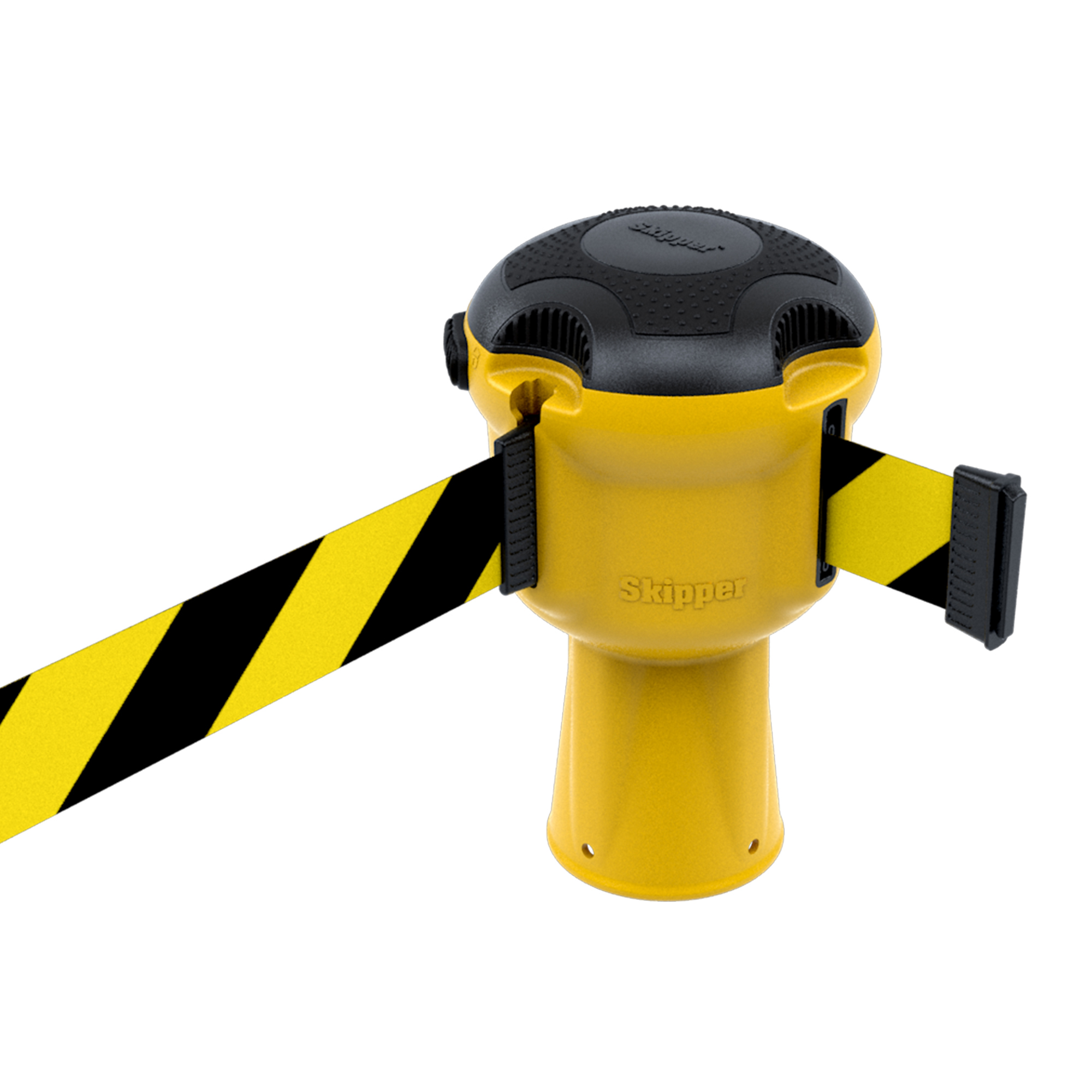skipper01-yby Skipper Black, Yellow Safety Barrier, Yellow, Black Tape, Polyester, Retractable Barrier, 9 m
