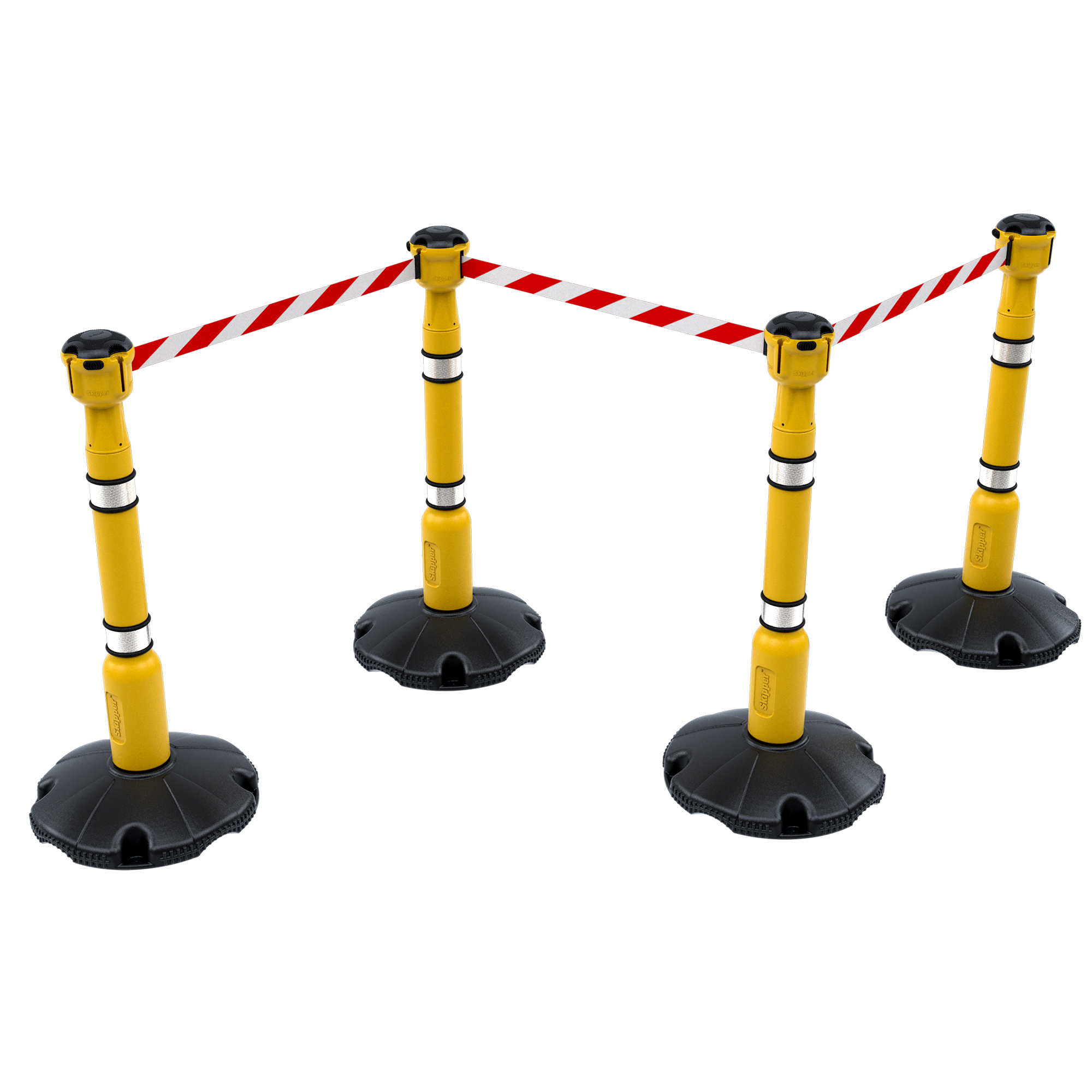 skipper01-yrw Skipper Red, White Safety Barrier, Red, White Tape, Polyester, Retractable Barrier, 9 m