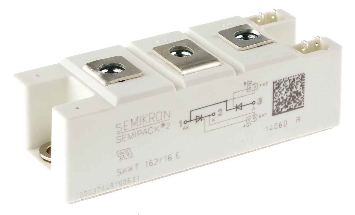 Semikron Danfoss SKKT 162/16 E, Dual Thyristor Module 1600 V, 156 A 150 mA 5.4 kA 1.6 V