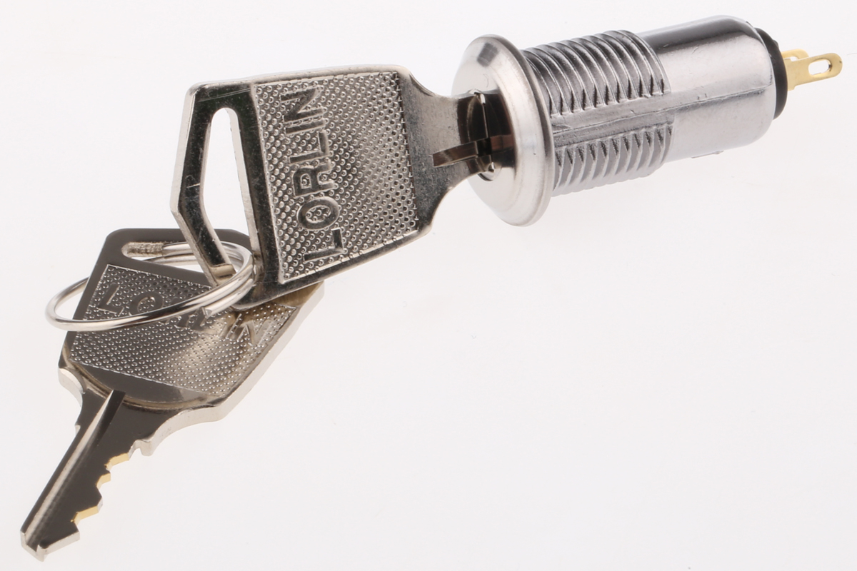 Lorlin Key Switch, SPST, 0.5A 2-Way Random, Flat-Key