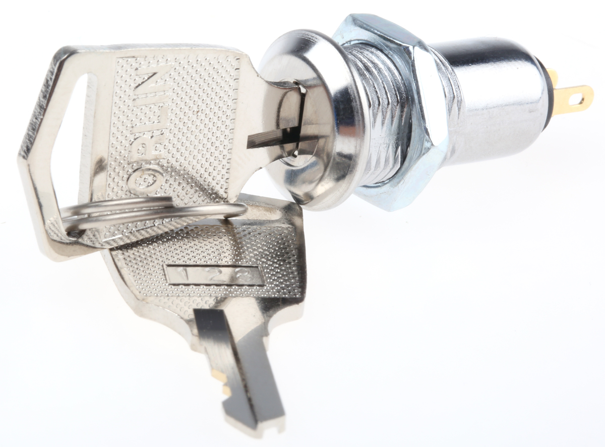 Lorlin Key Switch, SPST, 0.5A 2-Way Random, Flat-Key
