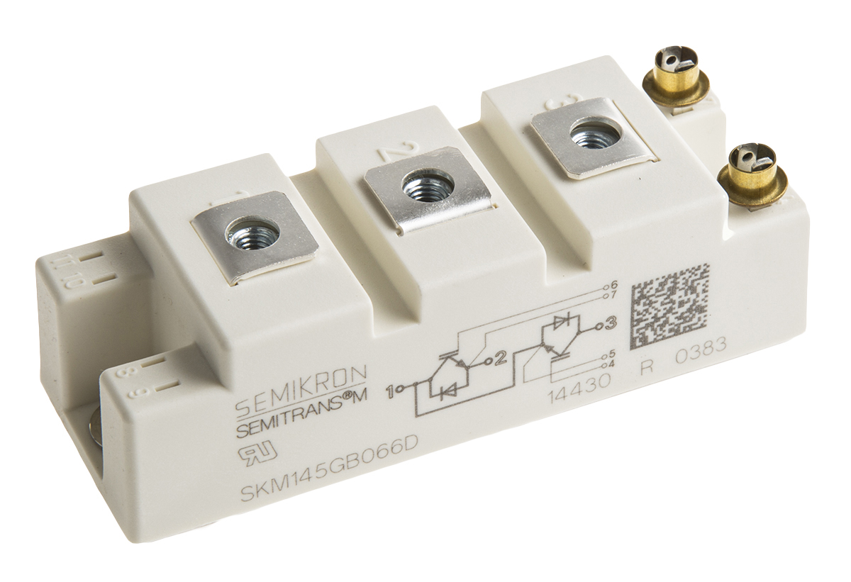 Semikron Danfoss SKM145GB066D, Type N-Channel IGBT Module, 195 A 600 V, 7-Pin SEMITRANS, Panel