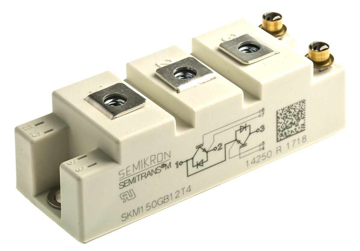 Semikron Danfoss SKM150GB12T4, Type N-Channel IGBT Module, 232 A 1200 V, 7-Pin SEMITRANS, Panel