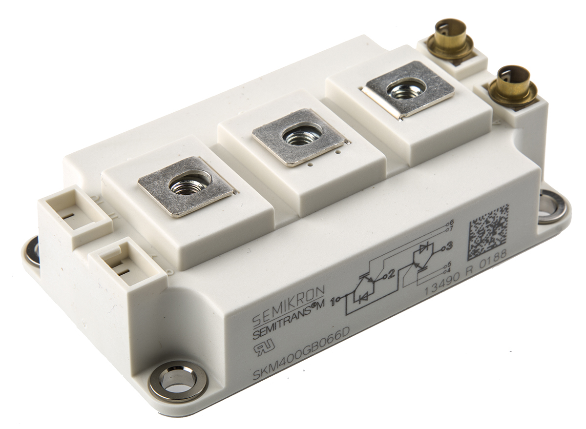 Semikron Danfoss SKM400GB066D, Type N-Channel IGBT Module, 500 A 600 V, 7-Pin SEMITRANS, Panel