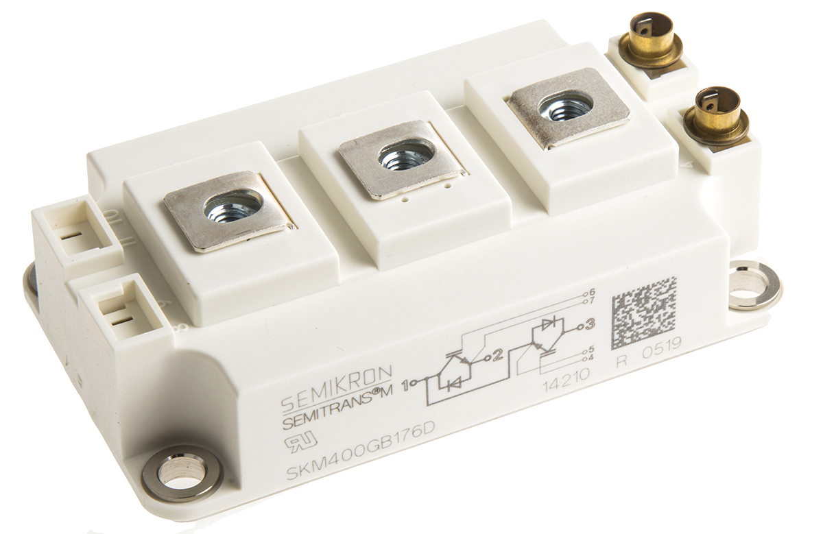 Semikron Danfoss SKM400GB176D, Type N-Channel IGBT Module, 430 A 1700 V, 7-Pin SEMITRANS, Panel