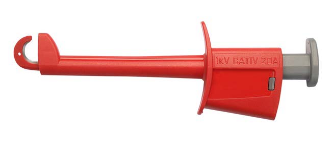 Schutzinger Red Hook Clip, 19 mm Tip Hook Clip, 1kV 20A