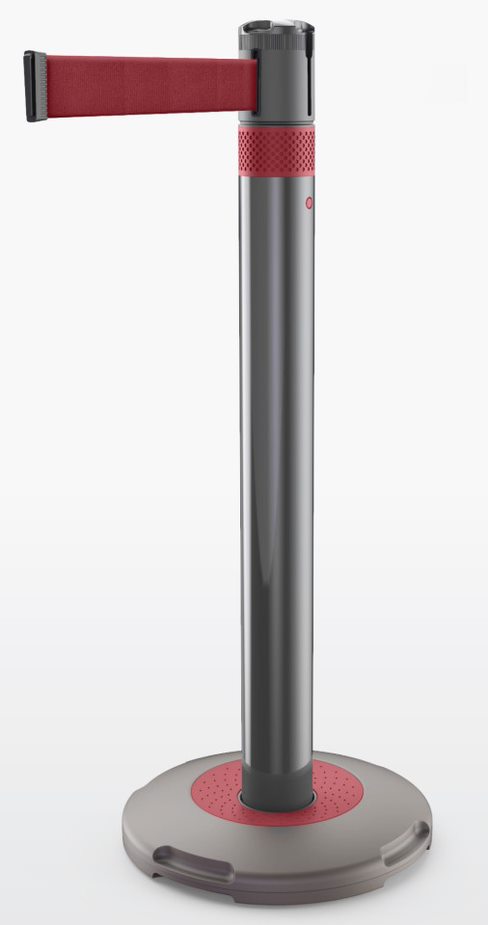 Skipper Black Safety Barrier, Red Tape, Nylon, Retractable Barrier