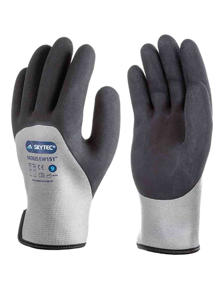 Skytec RADIUS EW151 Black, Grey Nitrile Foam Work Gloves, Size 8