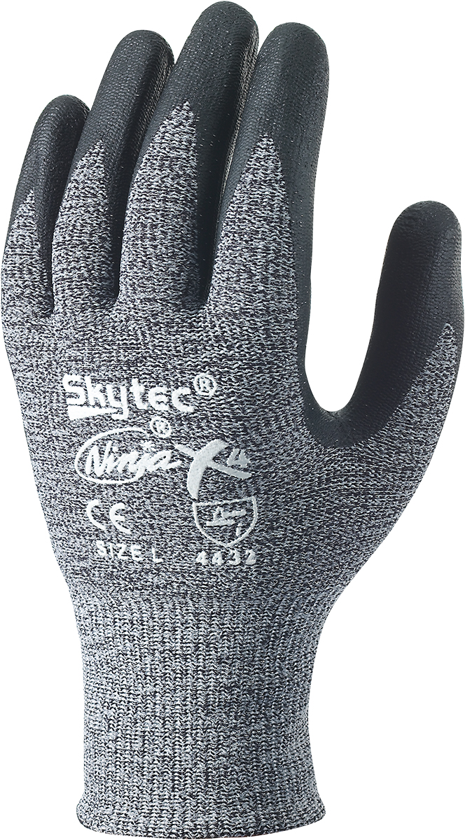Skytec Ninja X4 Black Fibreglass, Nylon Work Gloves, Size 10, Nitrile Coating