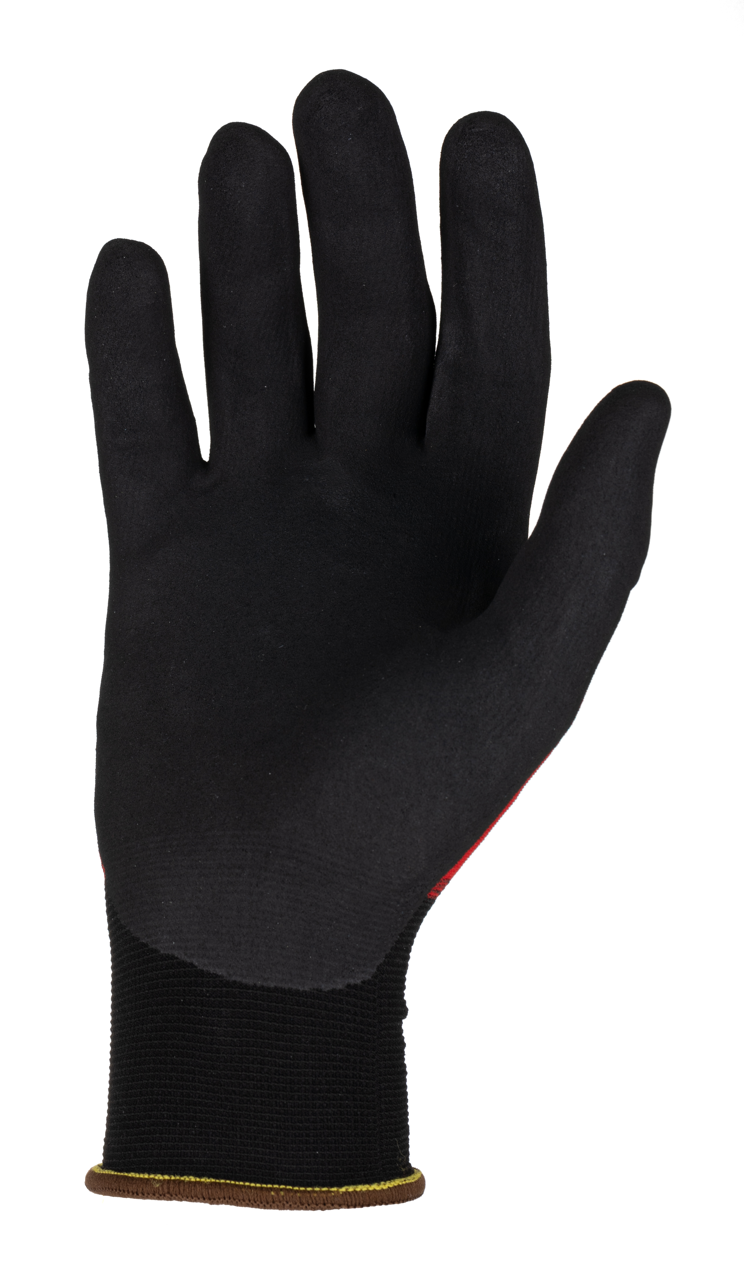 sky50 Skytec Beta 1 Black, Red Nylon, Spandex Glove, Size 8, Nitrile Foam Coating
