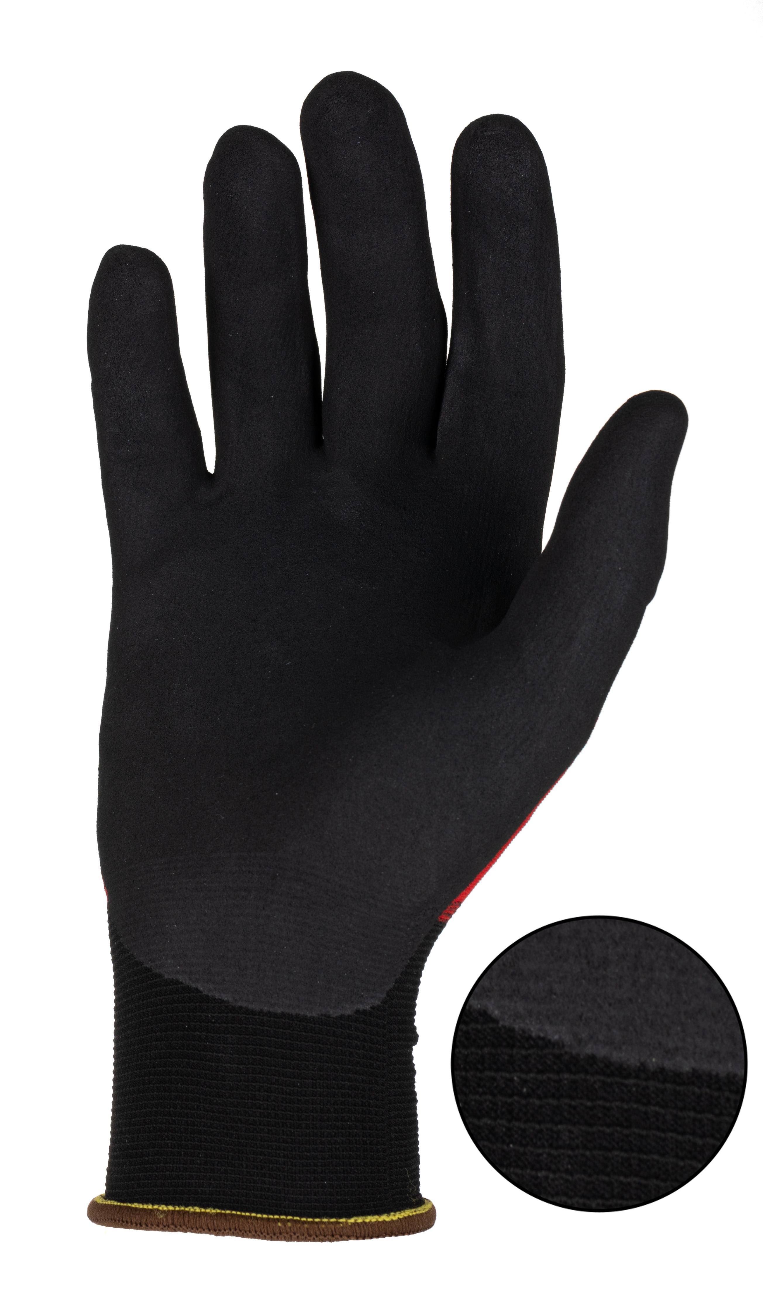 sky50 Skytec Beta 1 Black, Red Nylon, Spandex Glove, Size 10/XL, Nitrile Foam Coating