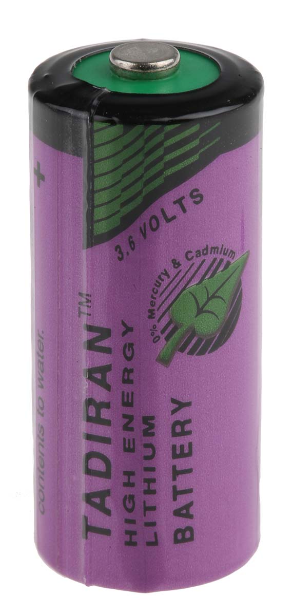 Tadiran Lithium Thionyl Chloride 3.6 V Battery, 1.5 Ah, 14.7 mm