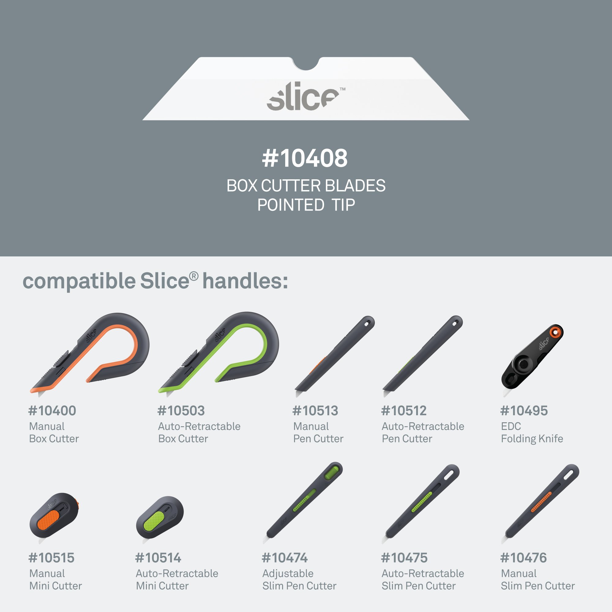 sl010408 Slice Zirconia Toughened Alumina Pointed Cutter Blade, 33.2 x 6.3 x 1.2 mm 6.3 mm, 4 per Package