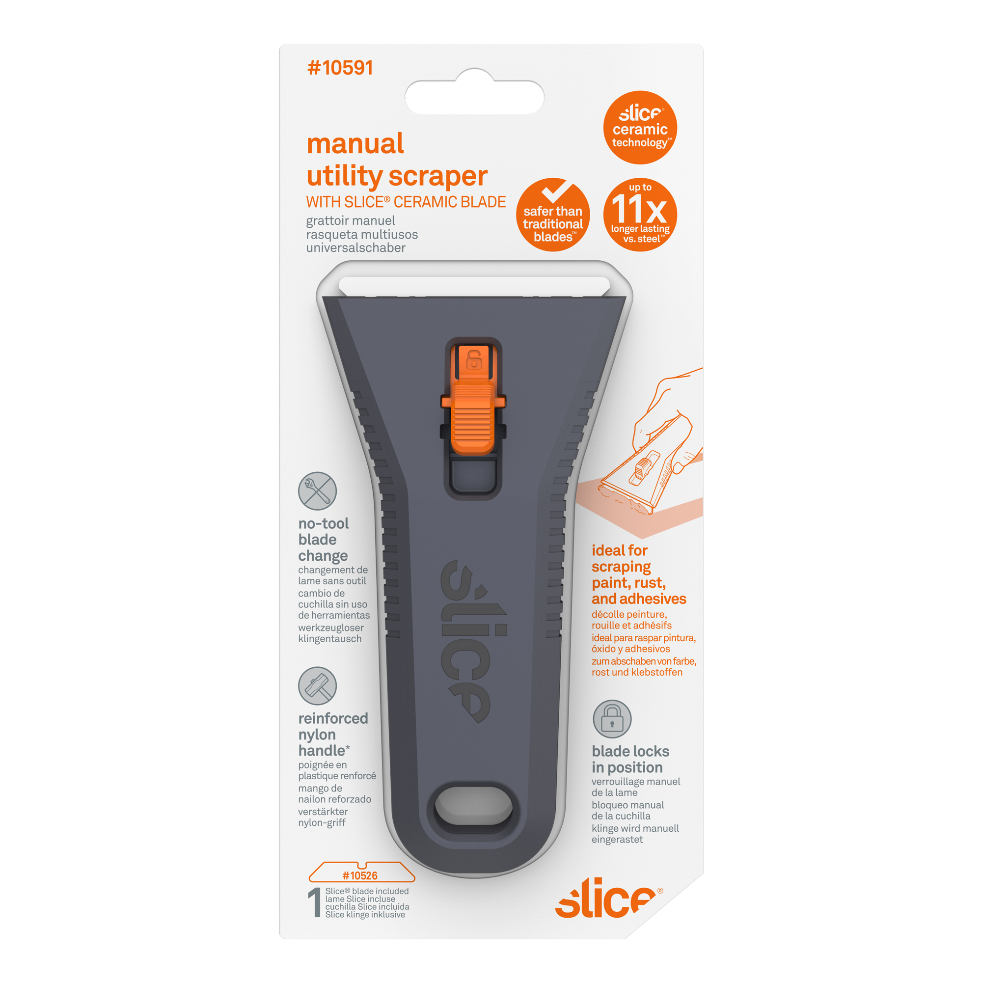 sl010591 Slice Zirconia Ceramic Plastic Scraper, 12 piece