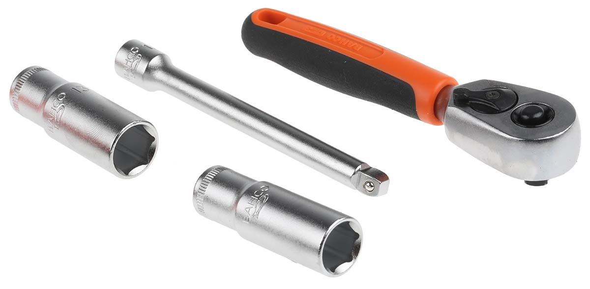 sl25l Bahco 37-Piece 1/4 in 6 Point, Hexagon Socket, Phillips, Pozidriv, Torx Socket Set