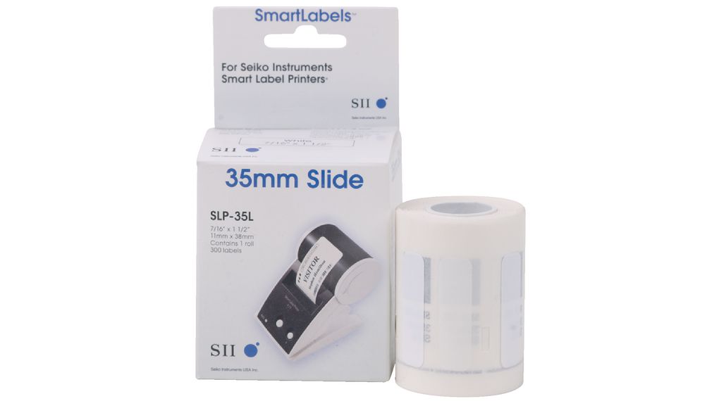 Seiko Instruments White Label Roll, 11 mm Width, 300 Per Roll Qty, 38 mm
