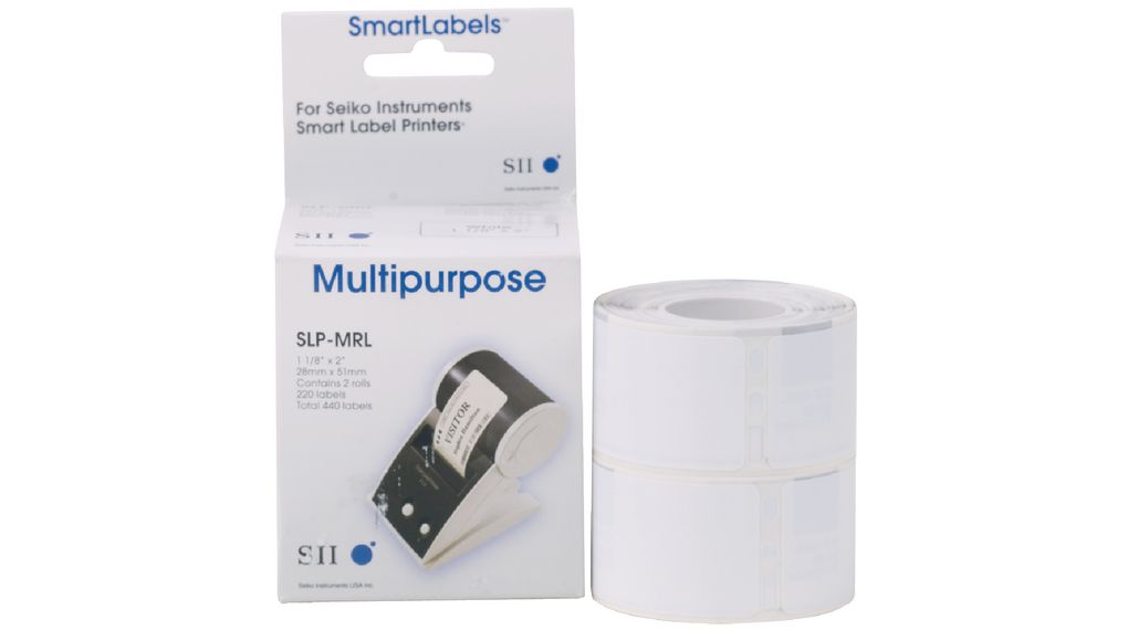 Seiko Instruments White Label Roll, 28 mm Width, 220 Per Roll Qty, 51 mm