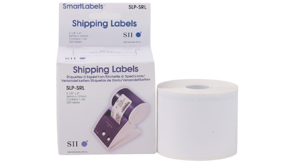 Seiko Instruments White Label Roll, 54 mm Width, 220 Per Roll Qty, 101 mm