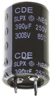 Cornell-Dubilier 330 μF Capacitor 250V dc, Snap-in - SLPX331M250A3P3 Radial Lead