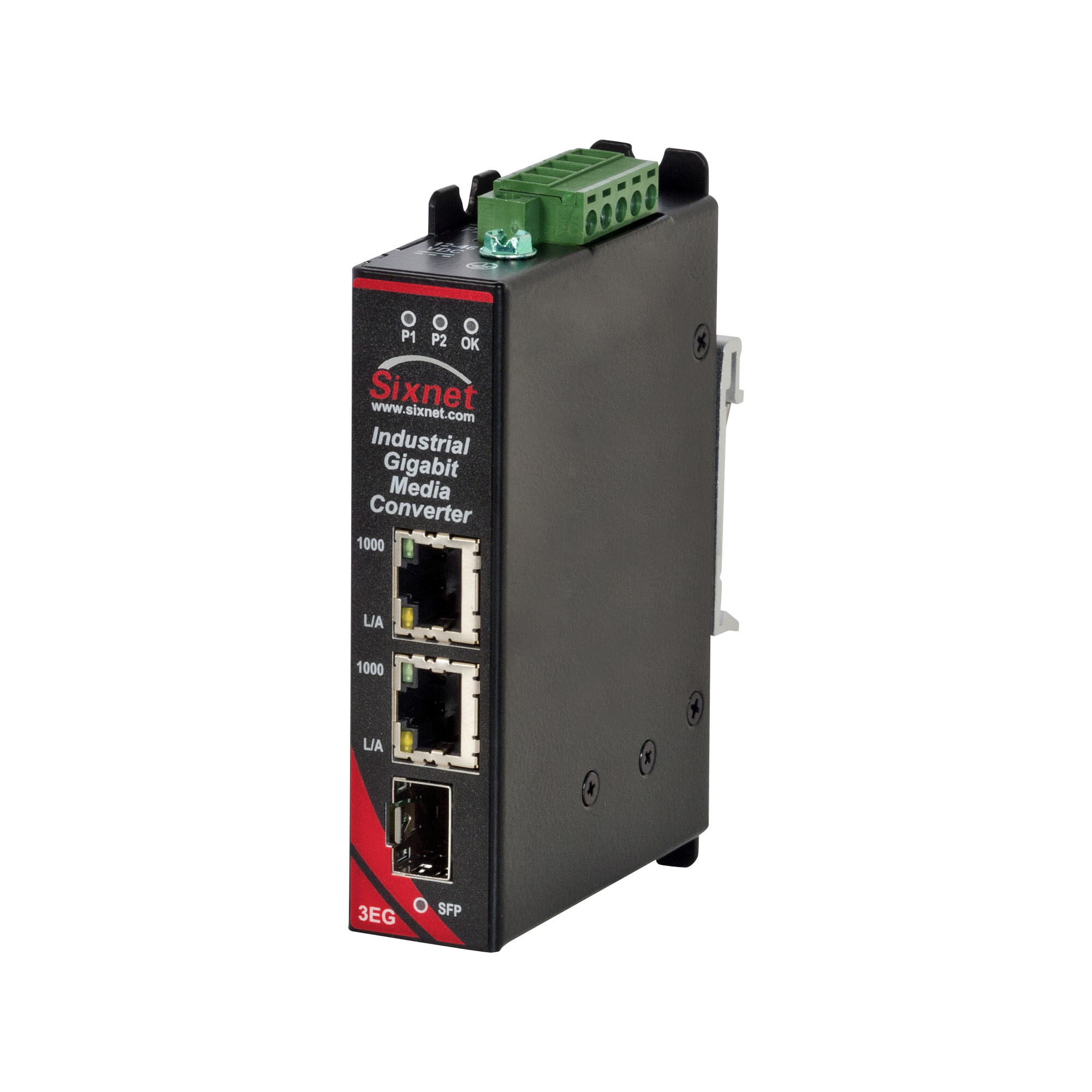 N-Tron RJ45 Media Converter, 1000Mbps, Full Duplex, Half Duplex 80 km