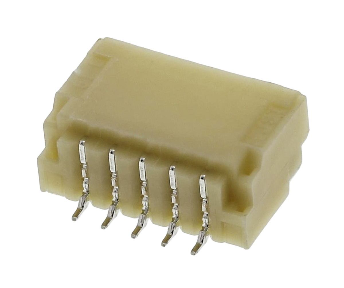 JST SH Series Right Angle Surface PCB Header, 5 Contact(s), 1 mm Pitch, 1 Row, Shrouded