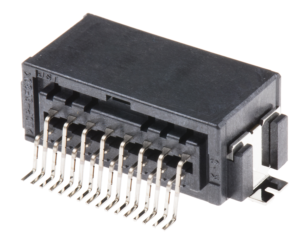JST, CPT Automotive Connector Male Black Surface Mount 16 Way Crimp Termination SM16B-CPTK-1A-TB