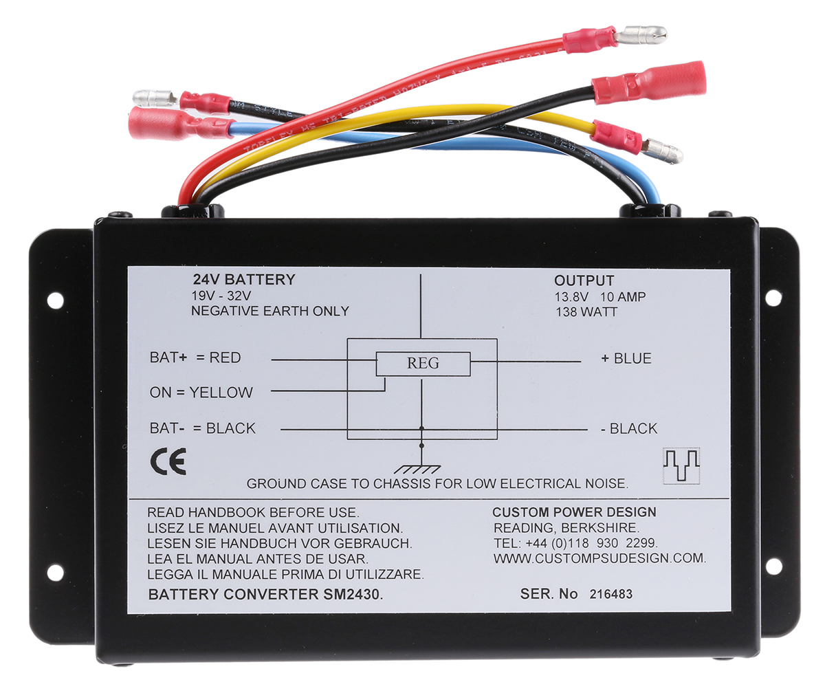 Custom Power Design SM 2430 DC/DC Converter, 13.8V dc/ 10 A Output, 38V dc Input, 19V Input, 50 °C Max Temp -20 °C Min