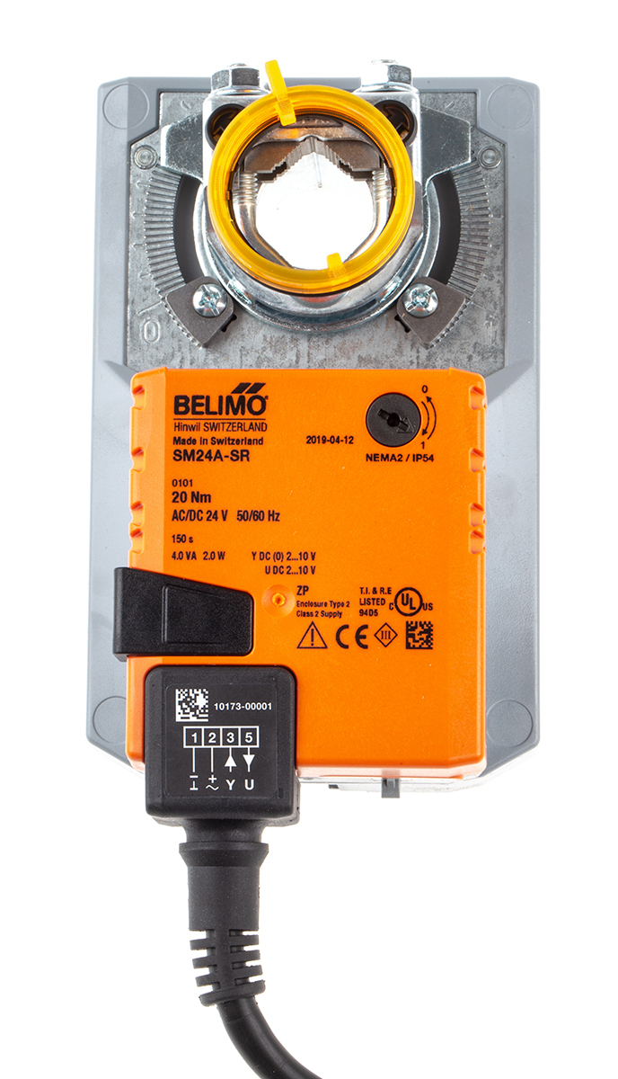 sm24a-sr Belimo Modulating Damper Actuator, 20 Nm, 24V ac/dc