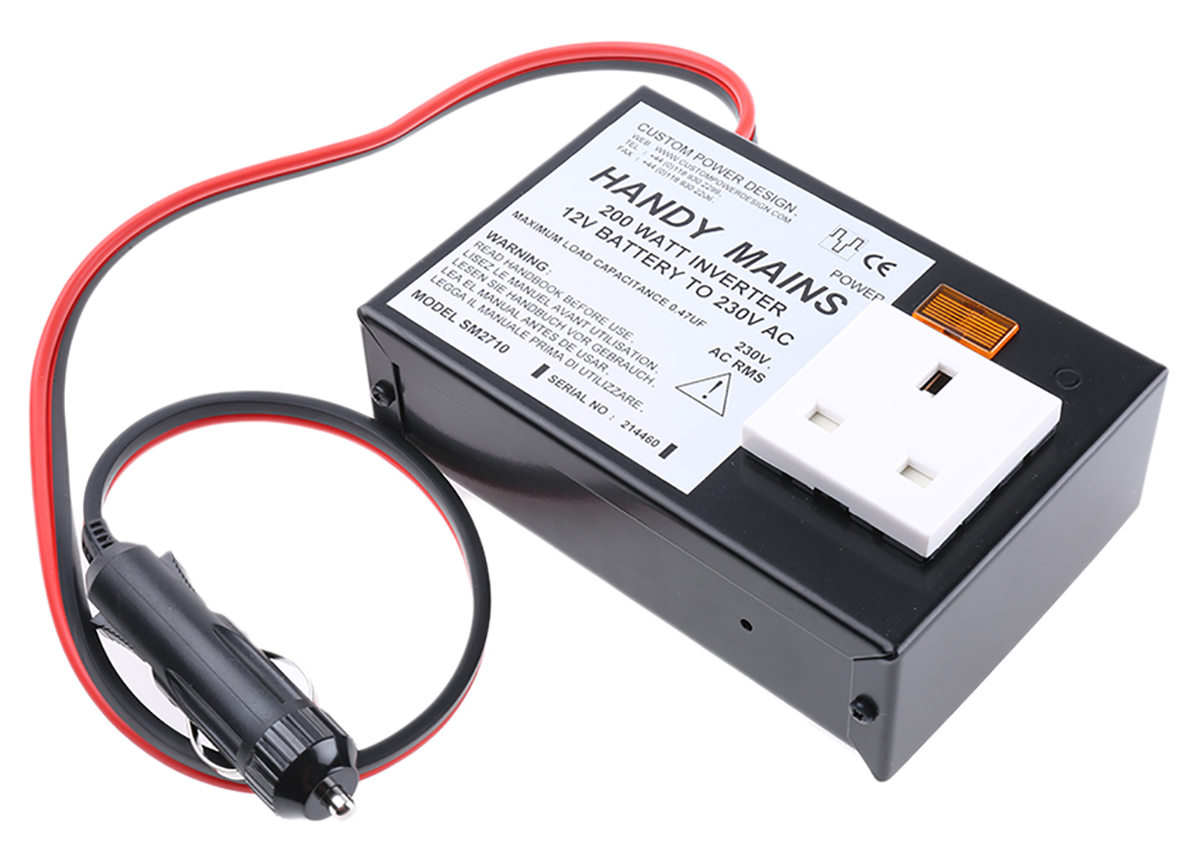 Custom Power Design 200W Power Inverter, 11V, 15 V Input, 230V ac Output