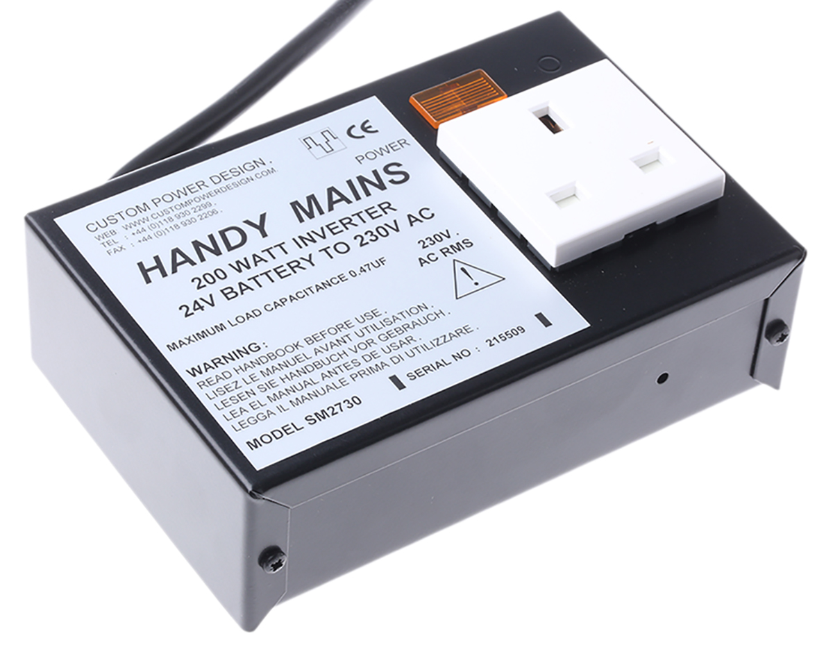 Custom Power Design 200W Power Inverter, 22V, 30 V Input, 230V ac Output