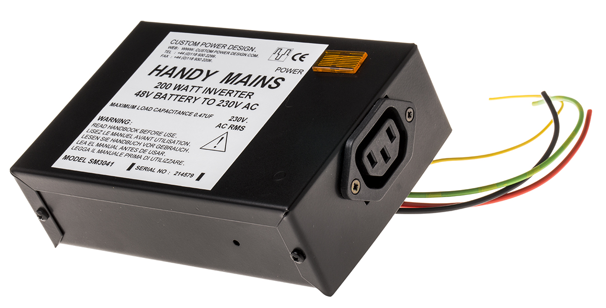 Custom Power Design 200W Power Inverter, 48V dc Input, 230V ac Output