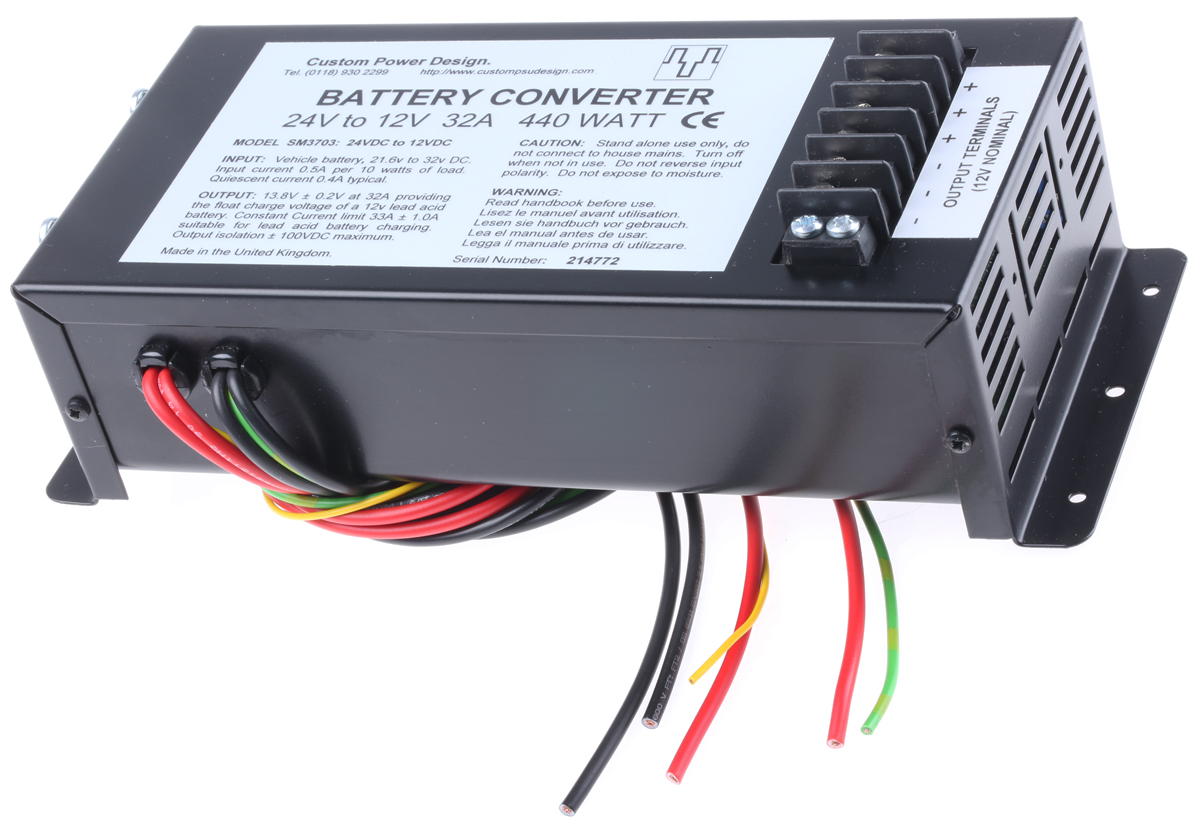 Custom Power Design DC/DC Converter, 13.8V dc/ 17 A Output, 40 °C Max Temp -40 °C Min Temp