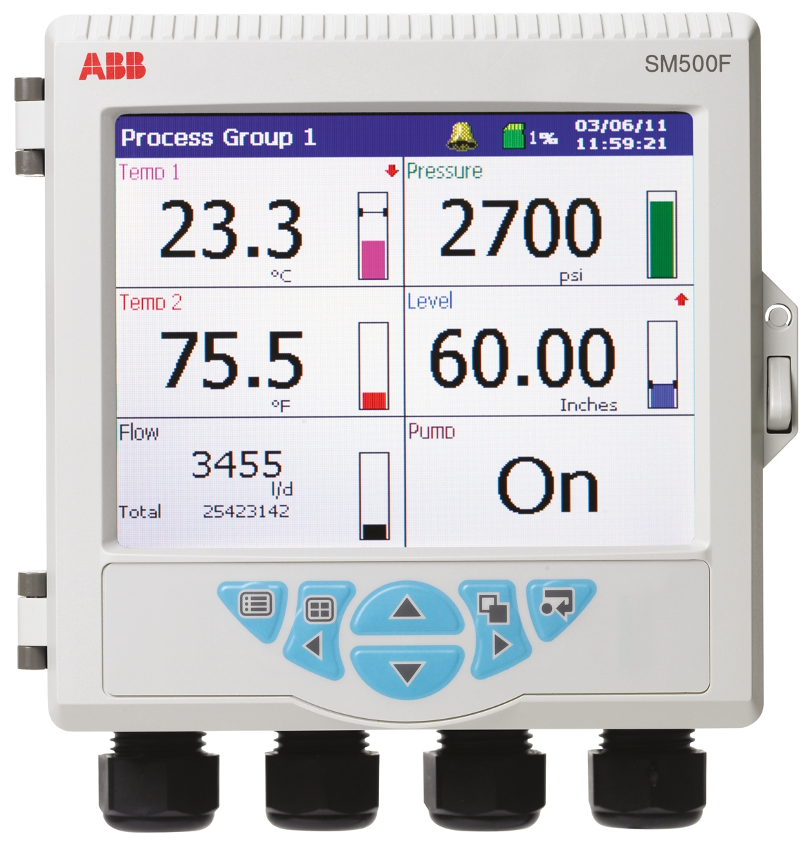 ABB SM503FCB 4-Channel Videographic Chart Recorder Current, Resistance, Temperature, Voltage