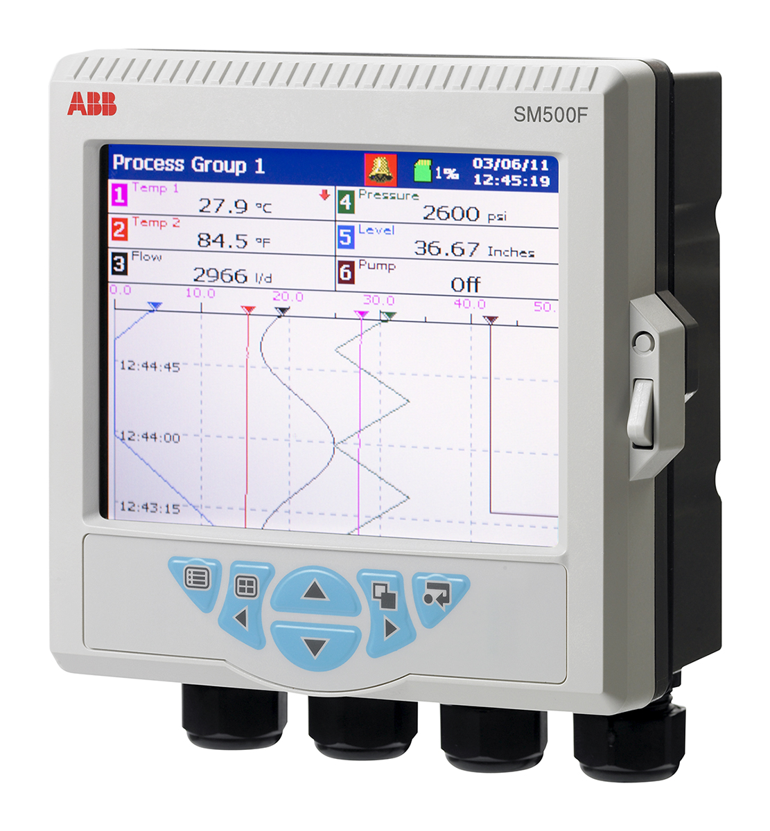sm50dfcb2e0020es ABB SM50DCF 4-Channel Videographic Chart Recorder Current, Resistance, Temperature, Voltage
