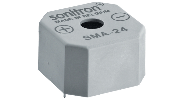 Sonitron 92 dB Continuous Internal 15.5 mm Piezo Buzzer Component 1.5 V Min 24 V Max