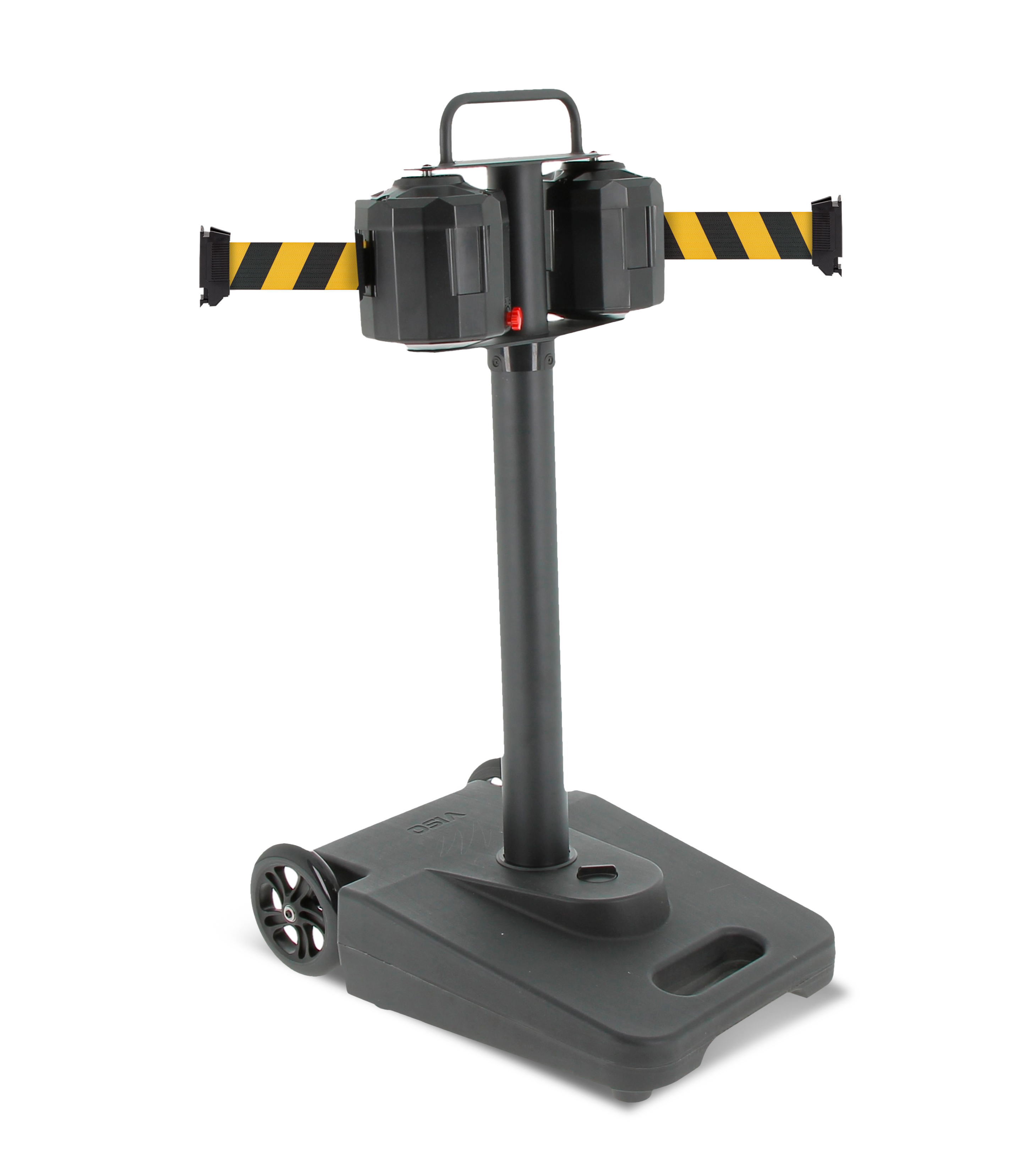 Viso Black Safety Barrier, Black, Yellow Tape, Steel, Polypropylene, 20 m