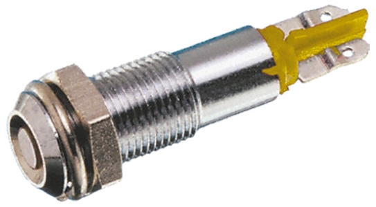 Signal Construct Yellow Panel Mount Indicator, 20V, 28 V, Solder Tab Termination Panel Mount, IP67