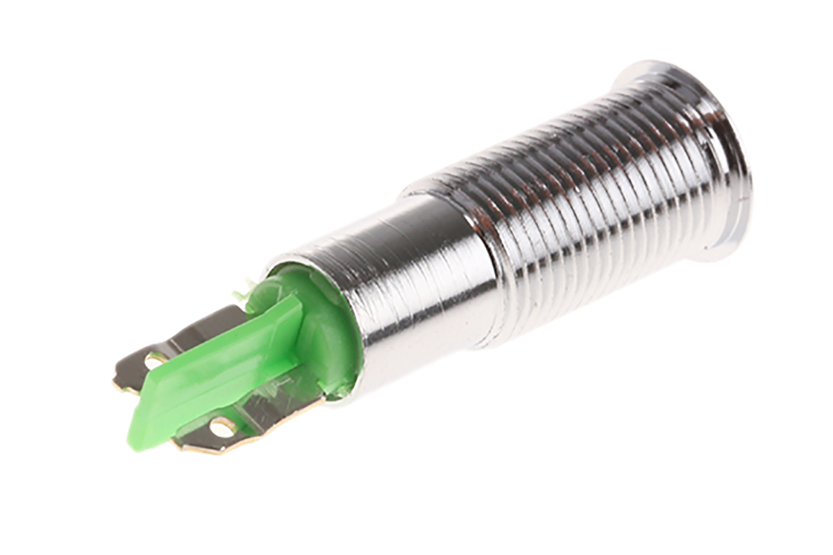 smcp06204 Signal Construct Green Panel Mount Indicator, 20V, 28 V, Solder Tab Termination Panel Mount, IP67