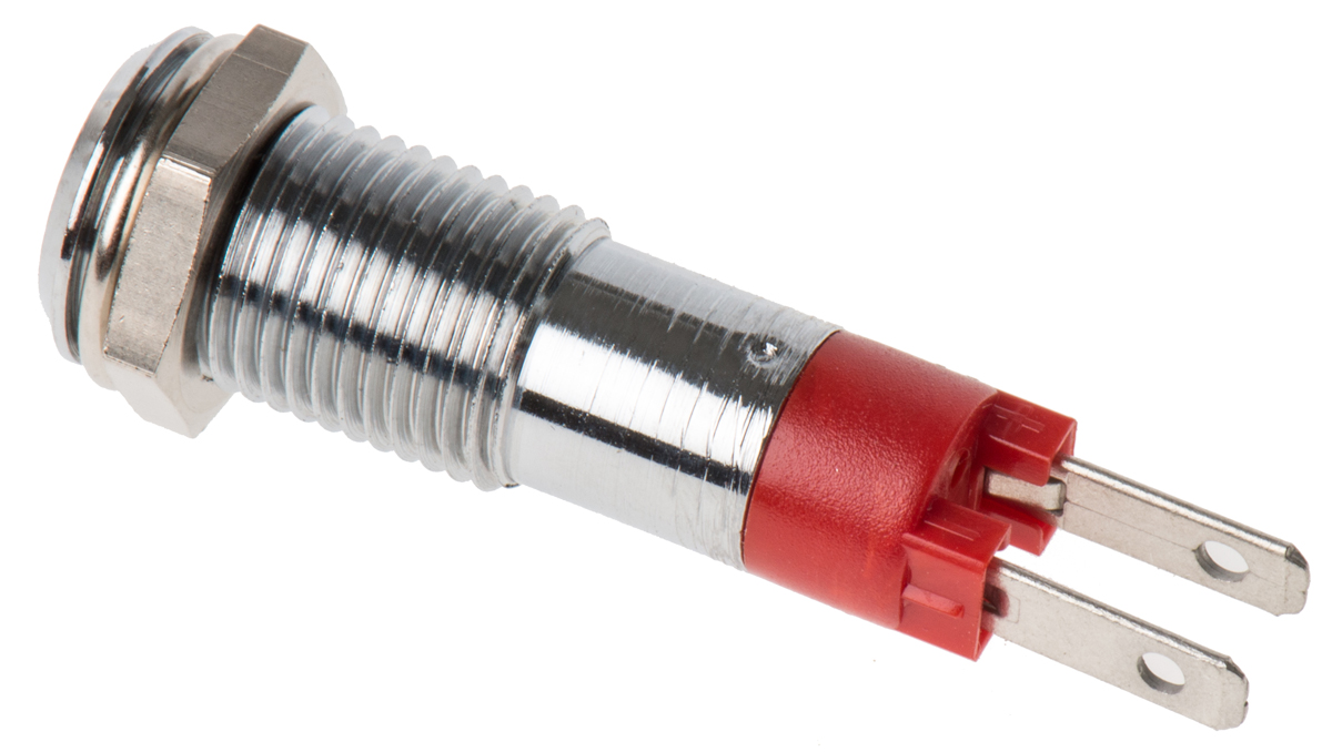 smcp08014 Signal Construct SMCP Series, Red Panel Mount Indicator, Tab Termination, IP67, 8 mm