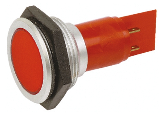 Signal Construct SMCP Series, Red Panel Mount Indicator, Tab Termination 28V, IP67, 30 mm