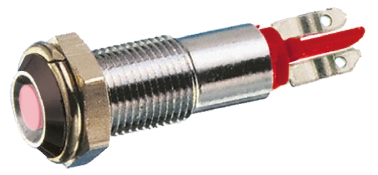 Signal Construct Red Indicator, 24V, Solder Tab Termination