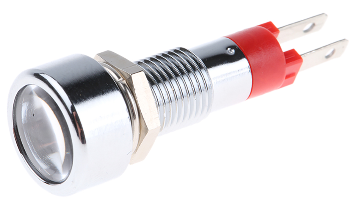 Signal Construct SMLD Series, Red Panel Mount Indicator, Tab Termination 14V, IP67, 8 mm