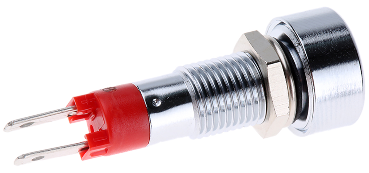 smld08014 Signal Construct SMLD Series, Red Panel Mount Indicator, Tab Termination 14V, IP67, 8 mm