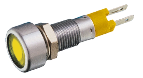 Signal Construct SMLD Series, Red Panel Mount Indicator, Tab Termination 28V, IP67, 8 mm