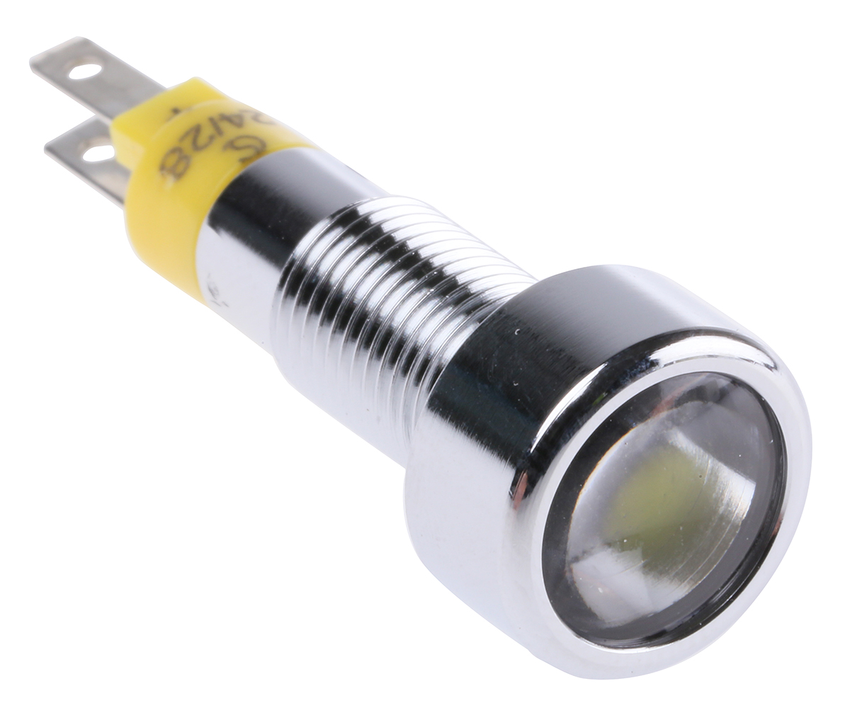 Signal Construct SMLD Series, Yellow Panel Mount Indicator, Tab Termination 14V, IP67, 8 mm
