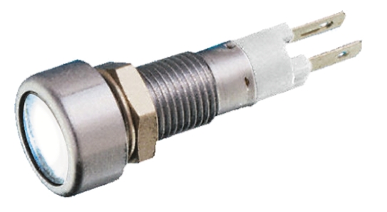 Signal Construct SMLU Series, Green, Red Panel Mount Indicator, Tab Termination 28V, IP67, 8 mm