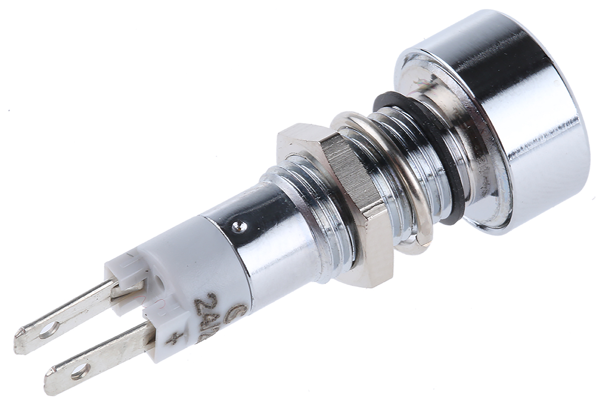 smlu08614 Signal Construct SMLU Series, White Panel Mount Indicator, Tab Termination, IP67, 8 mm