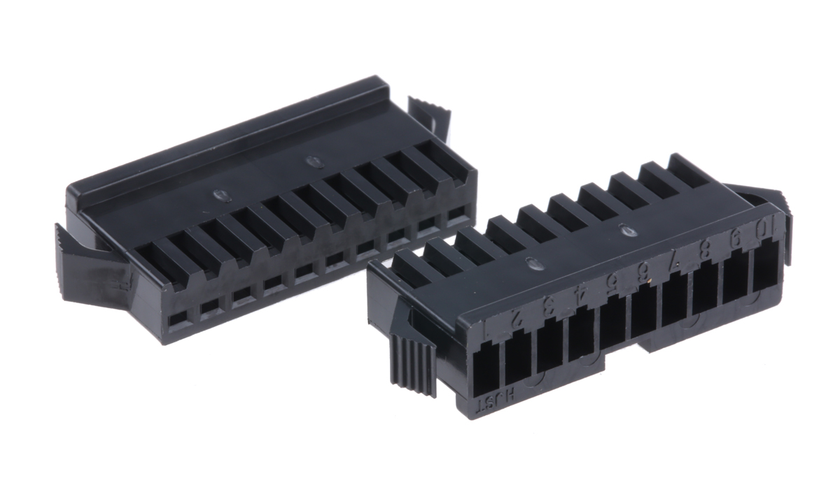 JST, SMP Male Connector Housing,  2.5 mm Pitch,  10 Way,  1 Row Straight