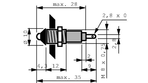 smqd0801 Signal Construct, Red Panel Mount Indicator 3V 20 mA, IP40, 8.2 mm