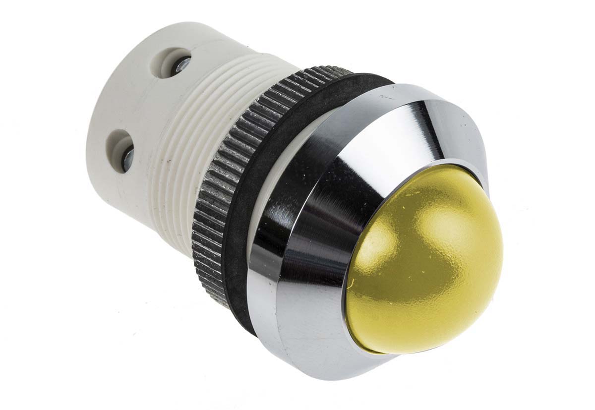 Signal Construct SMQD Series, Yellow Panel Mount Indicator, Screw Termination, IP67, 22 mm